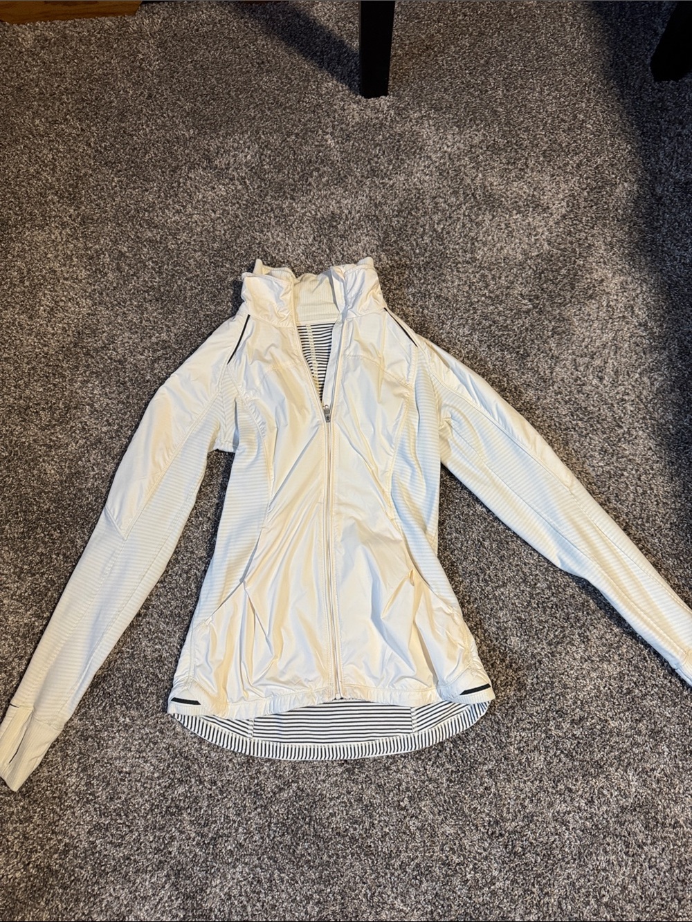 lululemon athletica Off-White Slim Zip Athletic Jacket